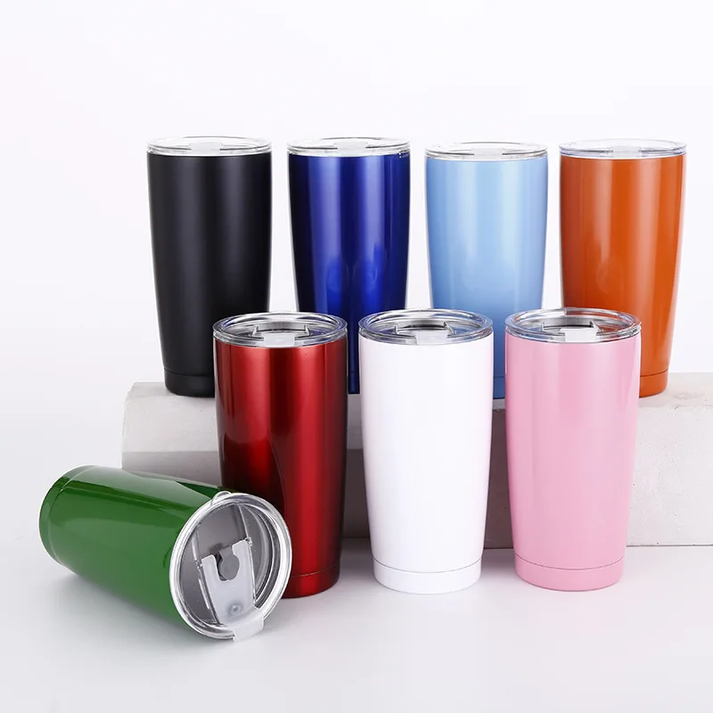 Factory Direct Sell Custom Logo 20OZ 30OZ Double Walled Stainless Steel Coffee Tumbler Cups With Lids