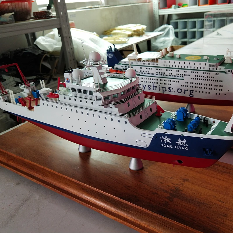 【A】O.A.S Customized 40cm Survey Ship Model Handmade Factory Boat Model Gift Science & Engineering Toys