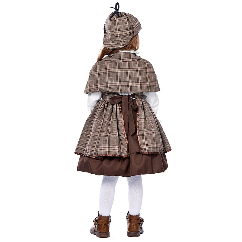 NEUES Detektivkostüm für Mädchen im britischen Stil, schönes Cosplay-Partykleid, Karneval, Halloween_voghion.com