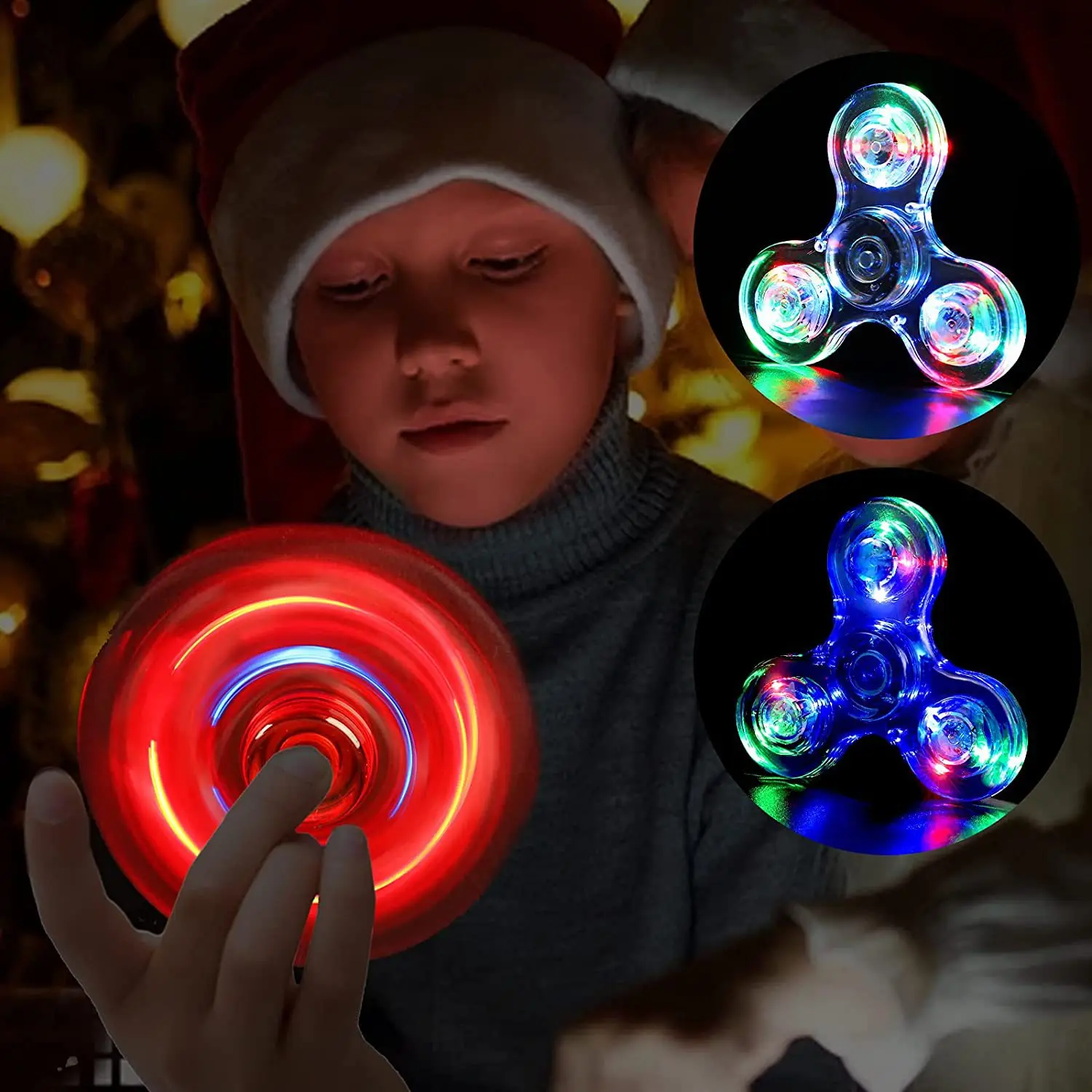 LED Light Fidget Spinner, Light Fidget Finger Toy Hand Spinner -Stress Reduction and Anxiety Relief Hand Spinner for Children