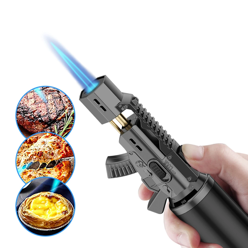 Windproof Straight Gun Style Mini Jet Lighter Windproof Refilling Adjustable Butane Torch Lighters