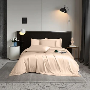 CHENHONG 100% Bamboo Solid Woven Nondisposable Simple Quality 300tc All-Season Customizable Fitted Bed Sheet Set Duvet Cover