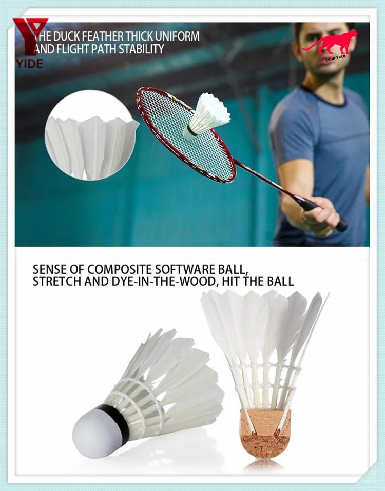 High Quality Non Labelled Goose Feather Kick Badminton Cock Shuttlecock ...