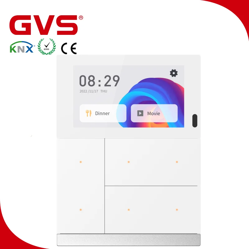 Factory Price GVS KNX EIB Smart Home Building Automation System Metal Plastic Black White Sliver Touch Pad Keypad GVS Waltz KNX
