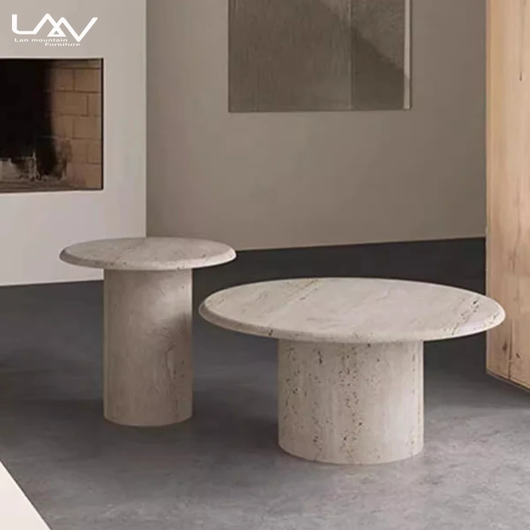 Japanese Style Wabi-Sabi Cave Stone Coffee Table for Living Room