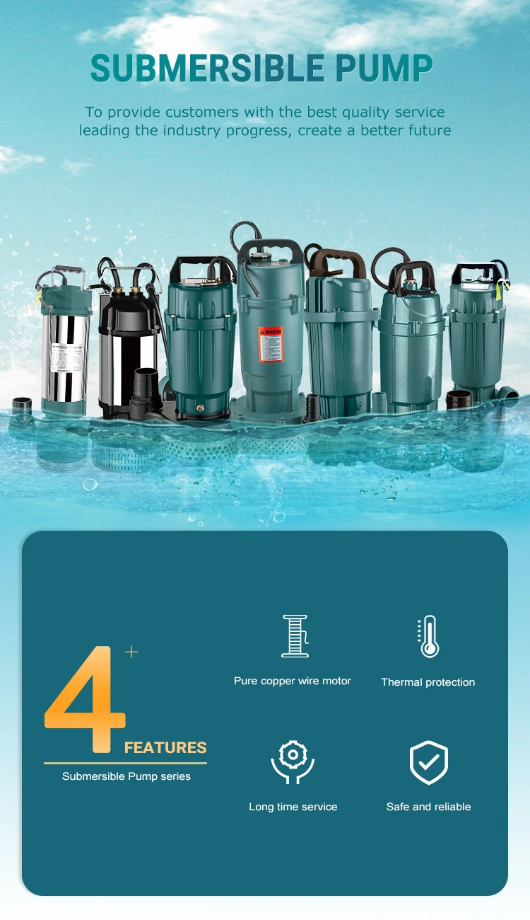 Grandfar 0.4kw 0.54HP Stainless Electric Garden Irrigation Submersible Watering Pump High Pressure GPS Dirty Clean Water Option manufacture