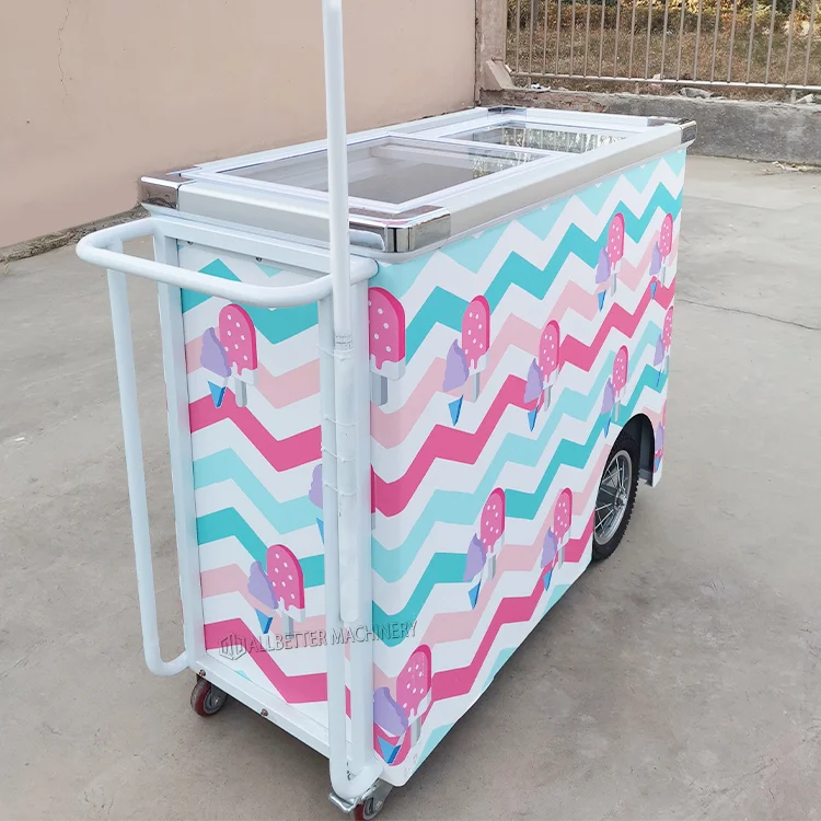 Europe Sale Ice Cream Snack Push Catering Gelato Truck Food Trailer Hot Dog Cart Hand Push Food