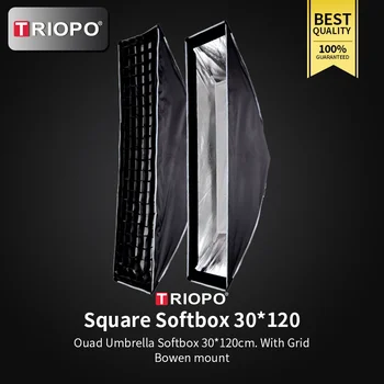 Triopo Softbox KD2 30x120cm Rectangular Softbox with Quick Release Pressing Design Bowens Mount for Studio Light detail image