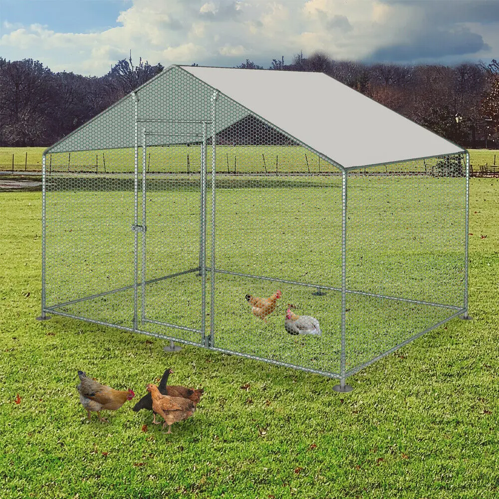 2mx3m Metal Chicken Run Hutch Coop Poultry Pet Dog Rabbit Walk In