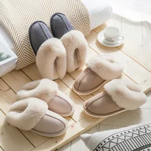 Hot Selling Winter Shoes Furry Plush Winter Slippers White Gray Plush Shoe Colorful Warm Slippers Couple Plush Shoes
