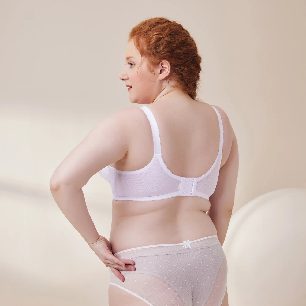 Breathable Sexy Transparent Plus Size Lace Bra Set