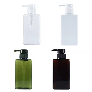 Wholesale square plastic bottle packaging empty square shampoo bottle for packaging