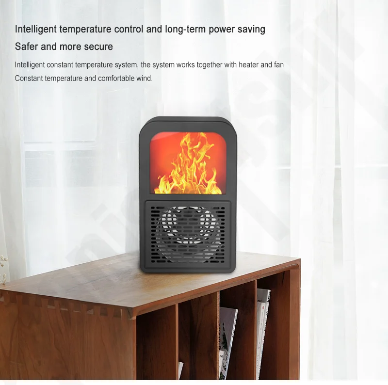 3d Simulation Flame Household Electric Heater Office Desktop Mini
