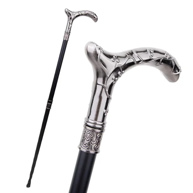 Hot Selling Luxury Crutches T-handle Flower Pattern Wand Metal Gentleman Walking Stick Jazz Stage Props Walking Cane