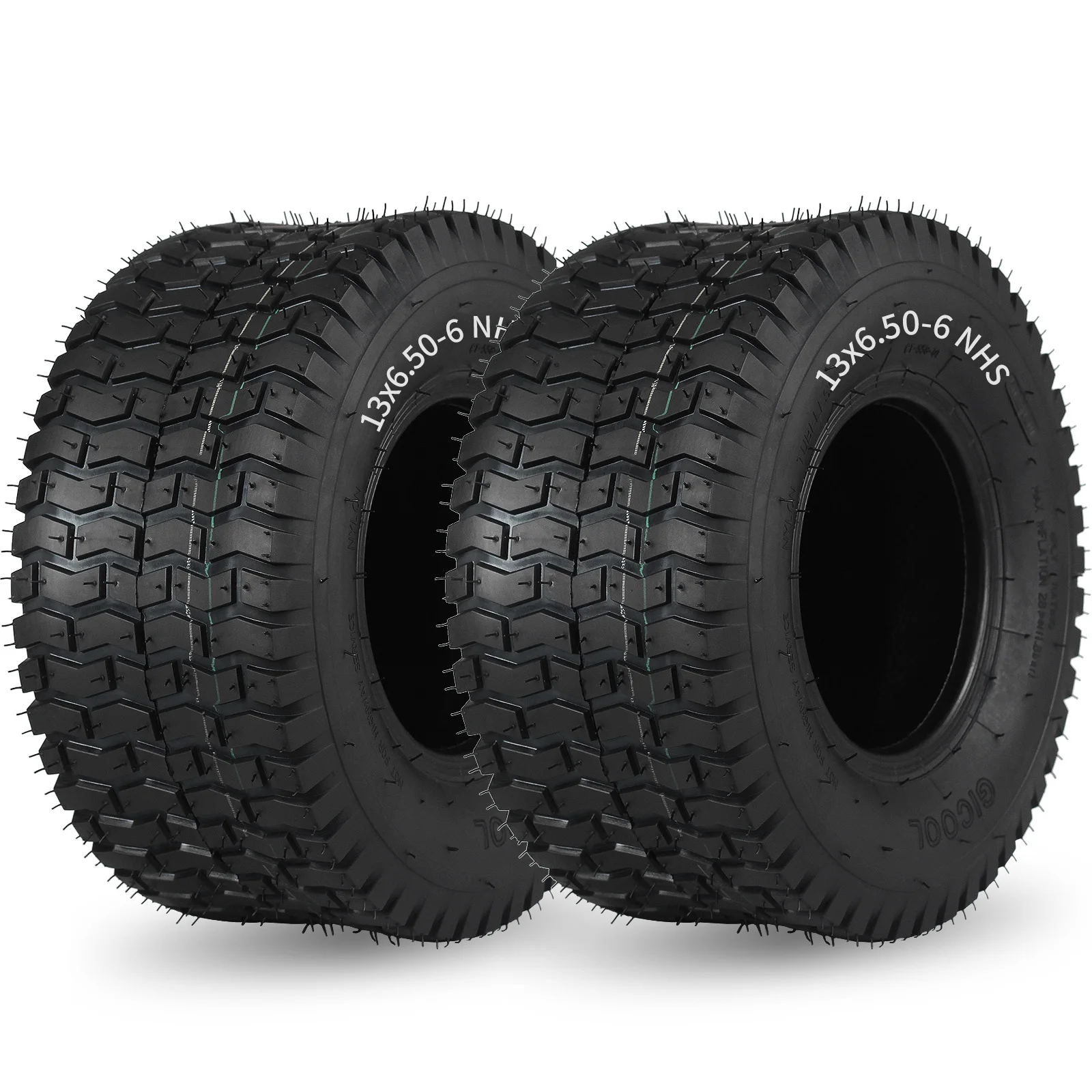 13 x 6.50-6 Turf-V Pattern Lawn Mower Tubeless Tire, 13x6.5-6 for Tractor Riding Lawnmowers