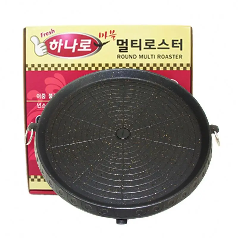 Korean Barbecue Grill Pan - Griddle Flat Induction Griddle Pan, Korean Grilling Plate | Round Induction Griddle Pan Stove Top With Non-Stick Coating