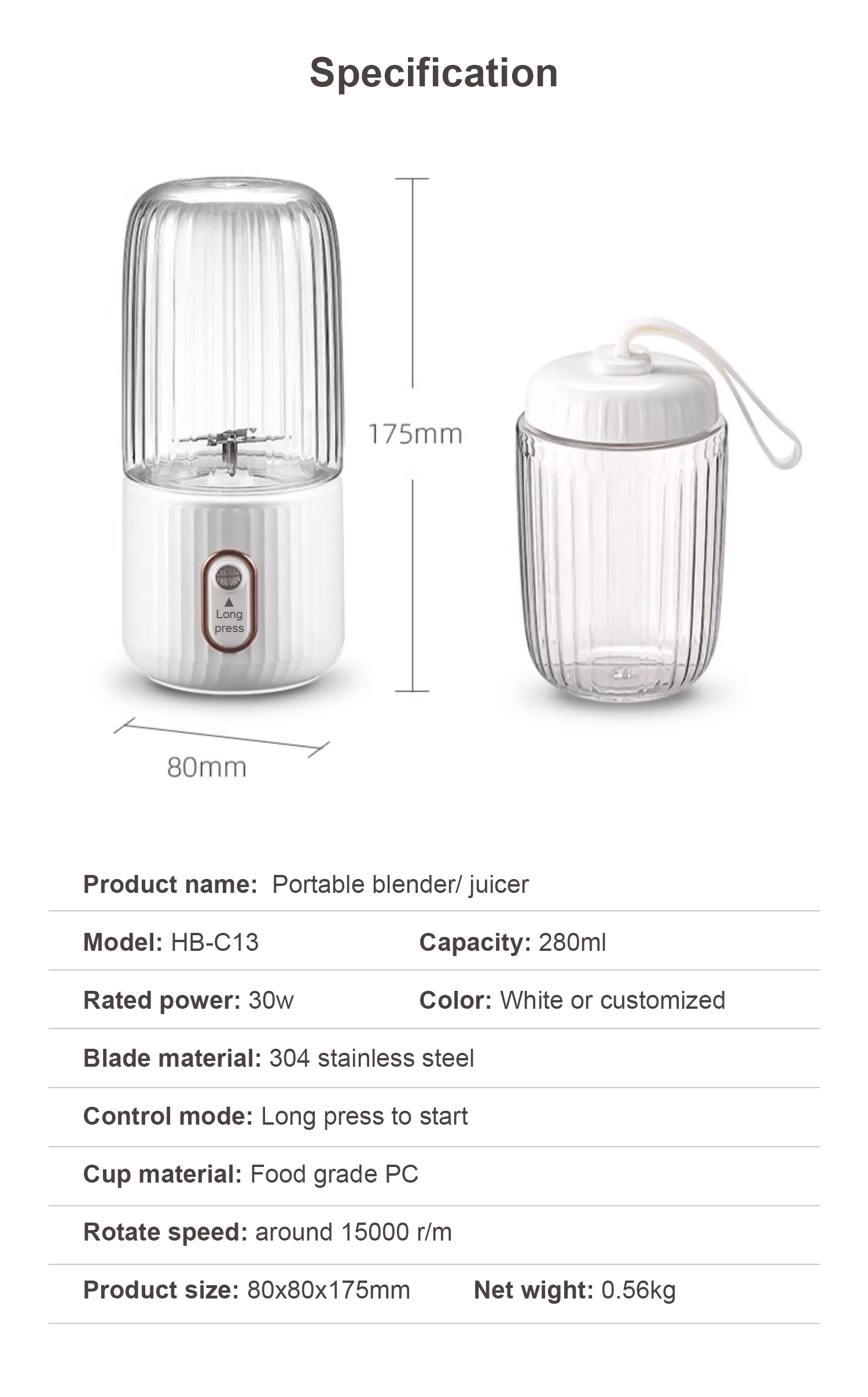 Portable Juice Blender Electric Mini Orange Juicer Mini Portable Blender Cup Electric Fresh Fruit Juicer Electric Blender