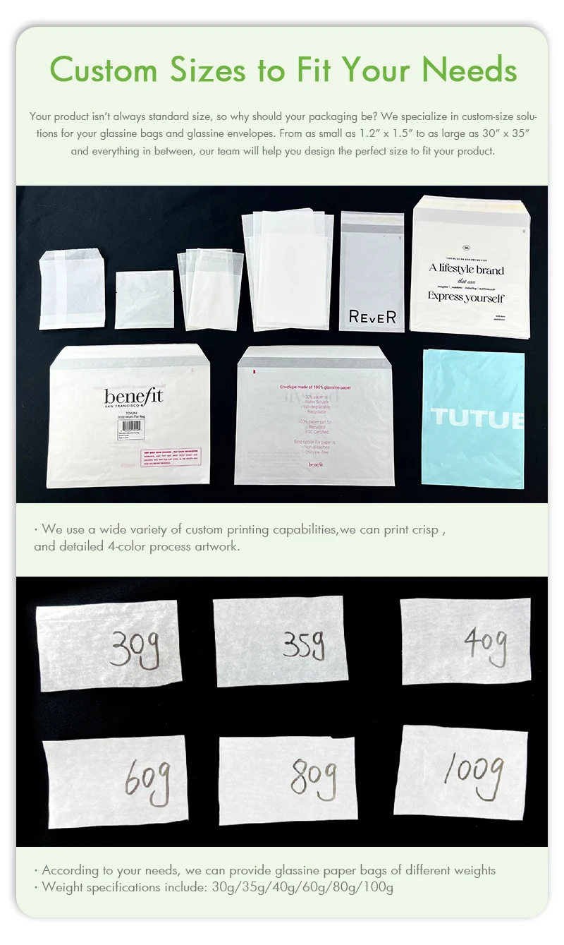 Custom Printed Ecofriendly Waterproof And Oilproof Waxed Glassine