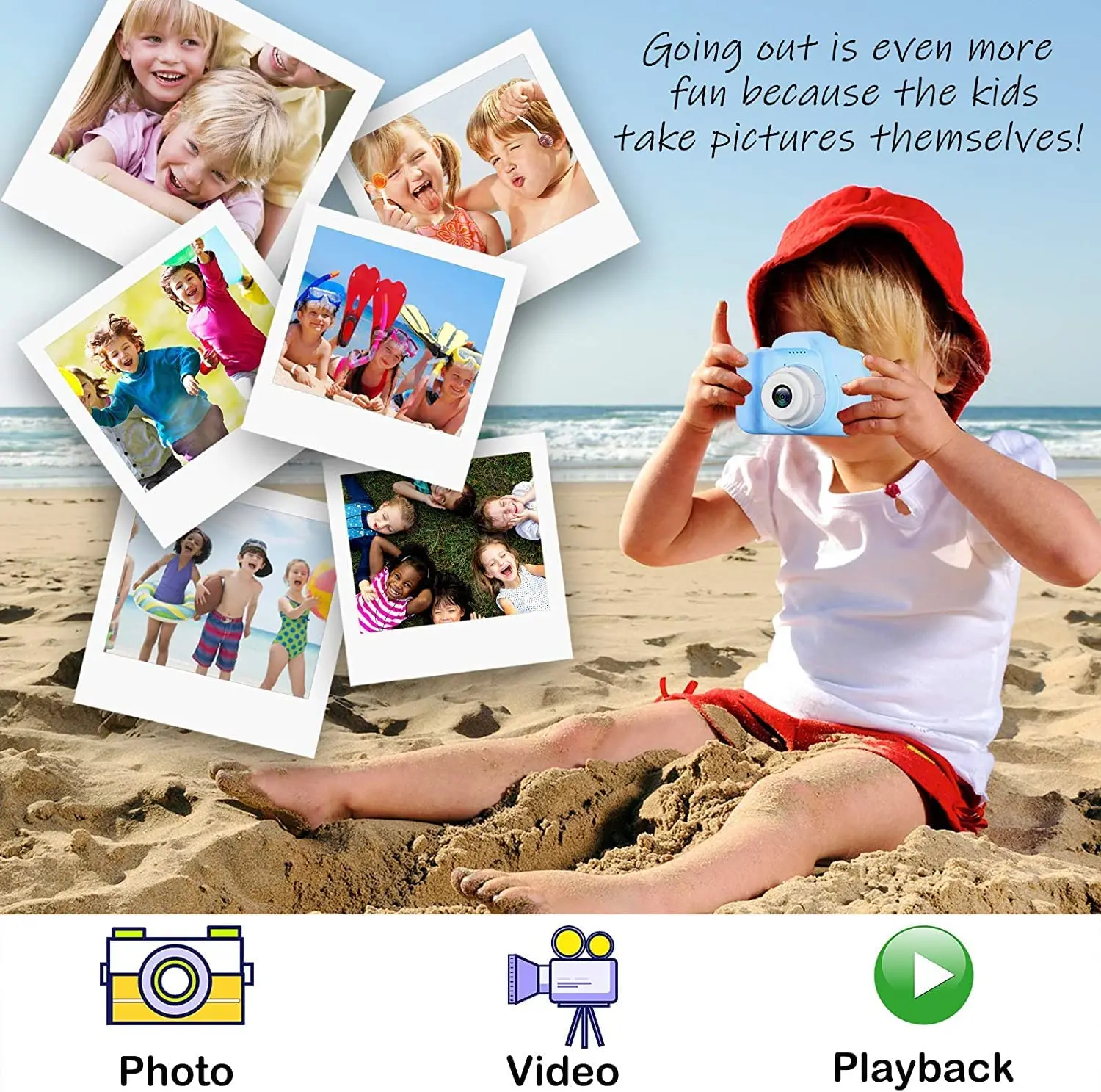 1080P HD 2 дюймов экран принтом «камера» для детей игрушки мальчиков и девочек Рождественский подарок на день рождения цифровая видеокамера мини воспроизводить видео