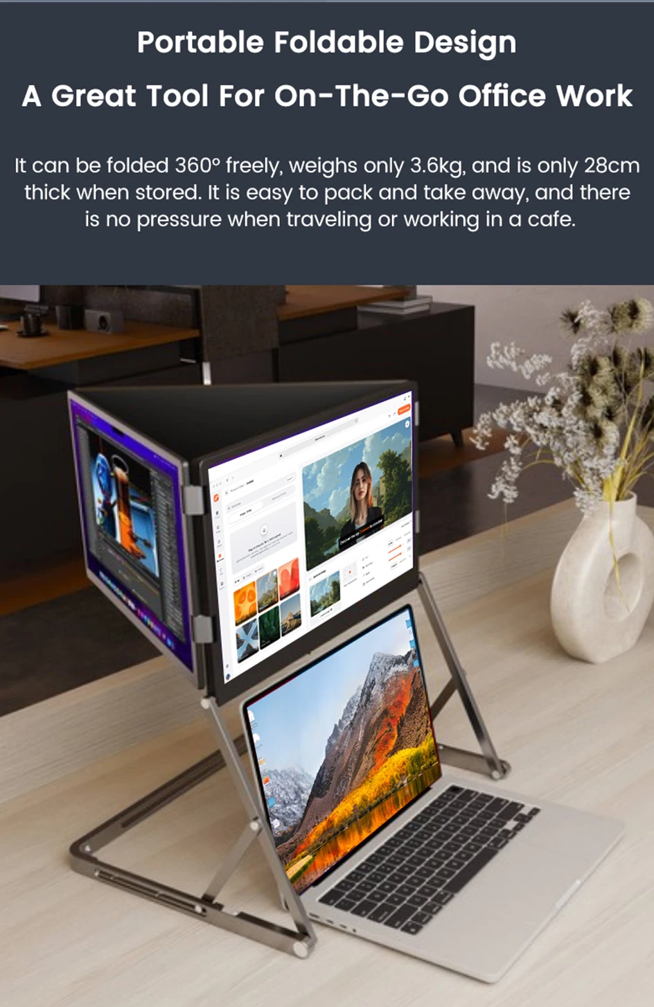 14.0" Aluminium Triple Folding Monitor (1080P / 2.5K Optional) detail 3