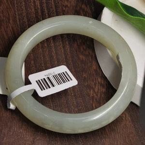 Natural Genuine White Nephrite Hotan Jade Trendy Women's Bangles Gift