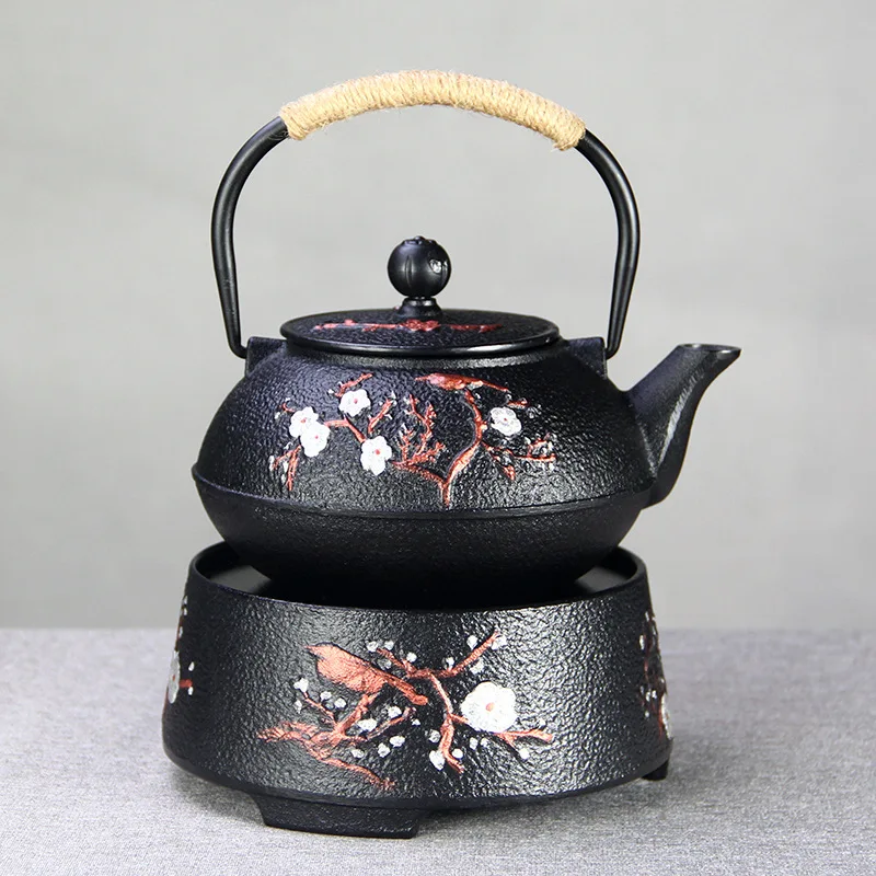 1200ml 40オンス日本テツピン黒鉄ケトル安全コーティングエナメル鋳鉄