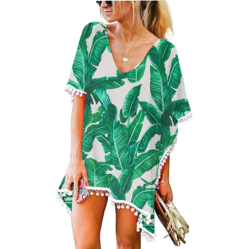 Women's Crochet Chiffon Tassel Swimsuit 
