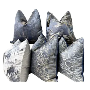 Luxury Leaf Designs Jacquard Pillow Cushion Covers 45 CM New Hot Cushion Cases