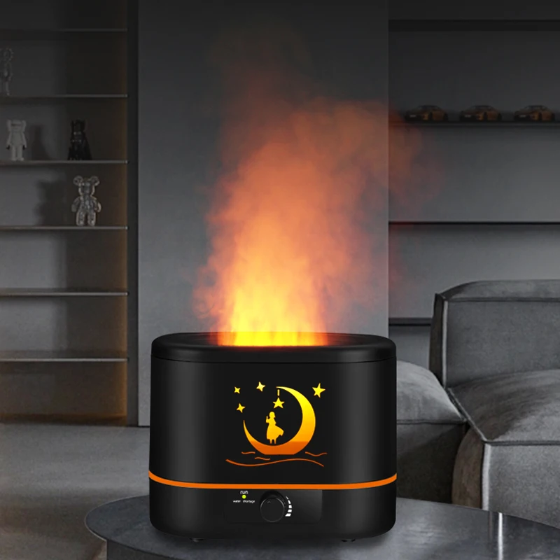 Desktop 2L Fire Diffuser Essential Oil Flame Humidifier Diffuser Household Flame Aroma Diffuser