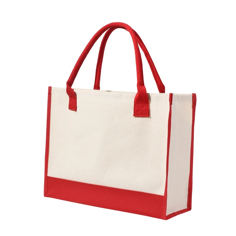 Red Christmas Decorations Gifts Canvas Multi-Colorful Shoulder Tote Bag High Aesthetic Value Waterproof Storage Travel manufacture