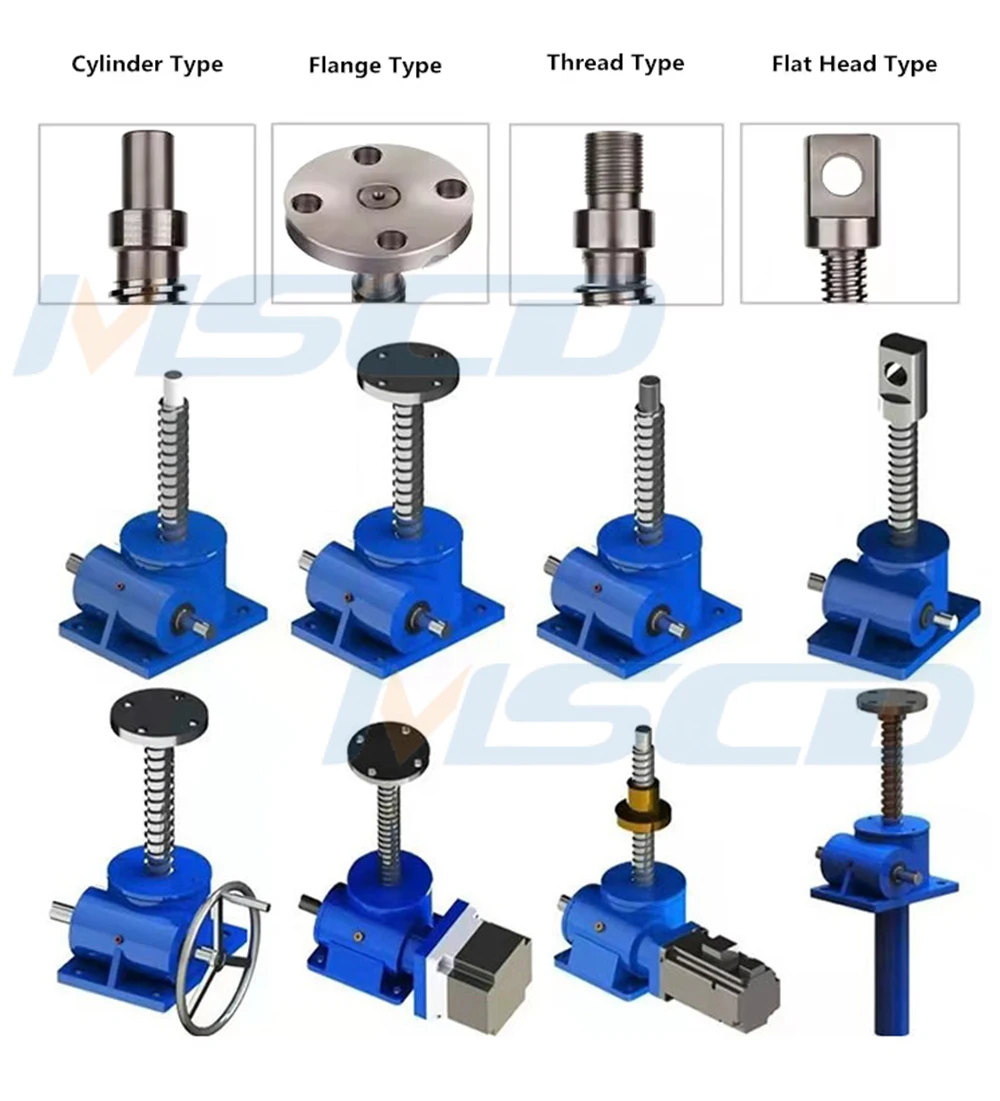 SWL Cylinder Type 5ton Manual Adjustable Warm Geared Electric Screw Jack Lift Mechanism