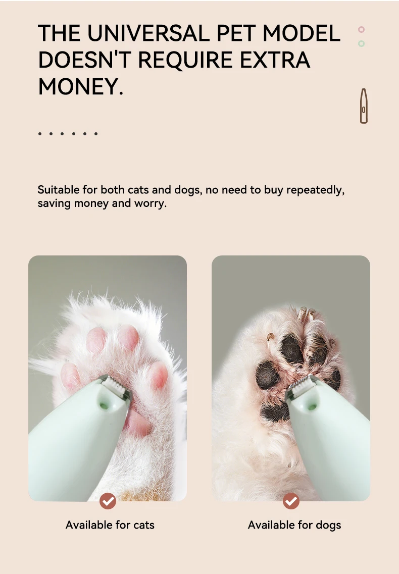 Wholesale New USB Rechargeable Pet Hair Trimmer with LED Light Safe to Use Pet Supplies manufacture