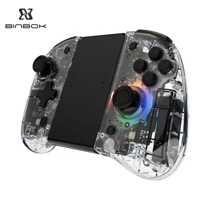 BINBOK New Transparent Left Right BT Wireless Handle Joystick Gamepad for Nintendo Switch Controller Game Accessories