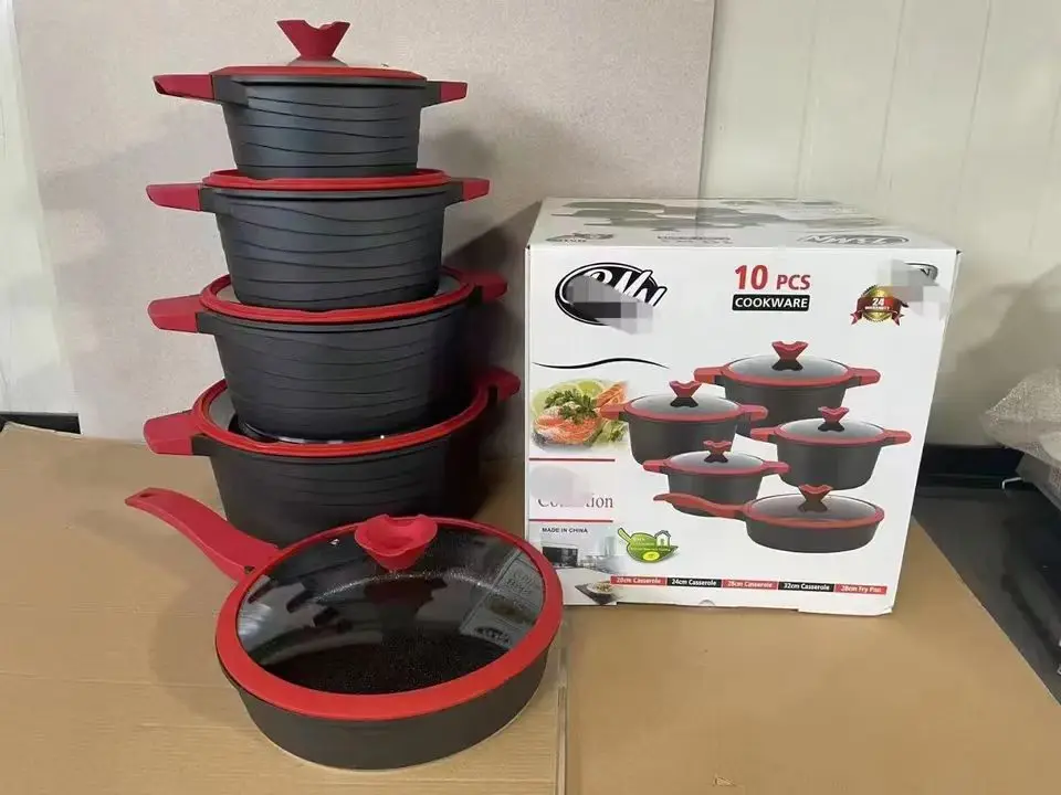 Cookware Set With Bakelite Handle Non Stick Coating Similar Like Forged Aluminum Cookware but Cheaper