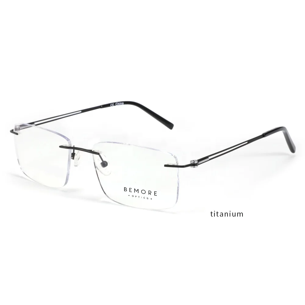 Bemore New Model High Quality Men Japan Beta Titanium Rimless Frames Glasses Eyeglasses