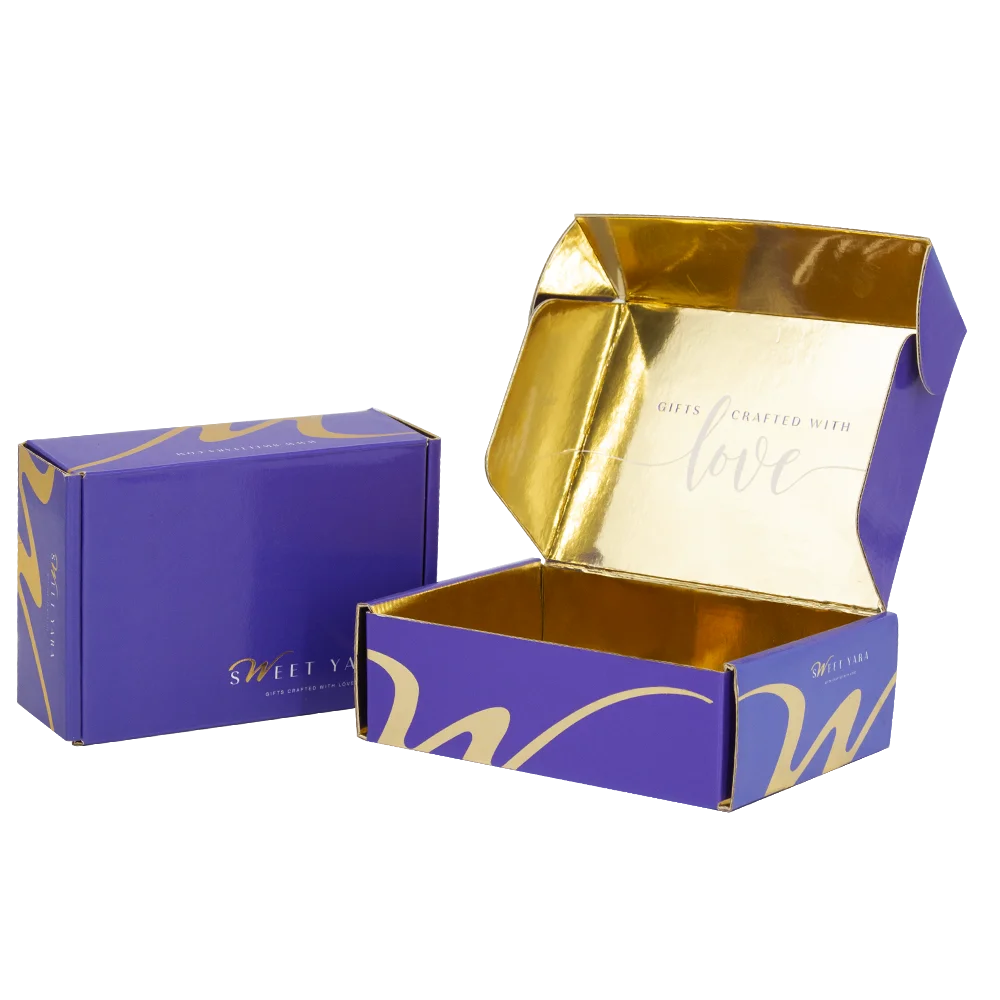 White square Cardboard Custom Wig Packaging Box Rose Gold logo