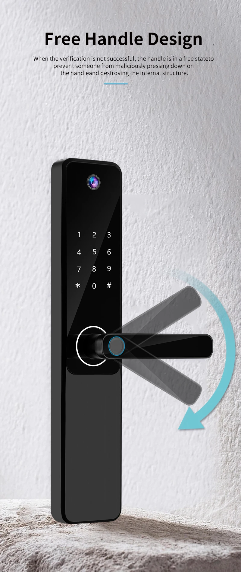 Qleung S802Pro HD Camera Intelligent Fingerprint IC Card Key with WiFi Connectivity Smart Home Tuya Door Lock 8