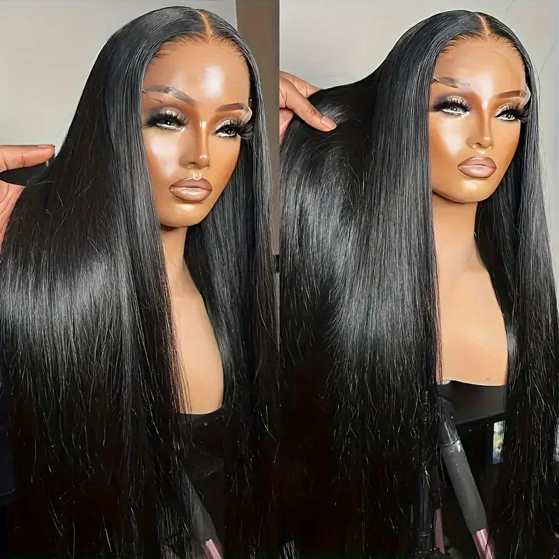 13x6 Rak HD Lace Front Peruker Äkta Hår För Kvinnor Förplockad Transparent Lace Frontal Peruk Med Babyhår Naturfärgad Peruk_voghion.com