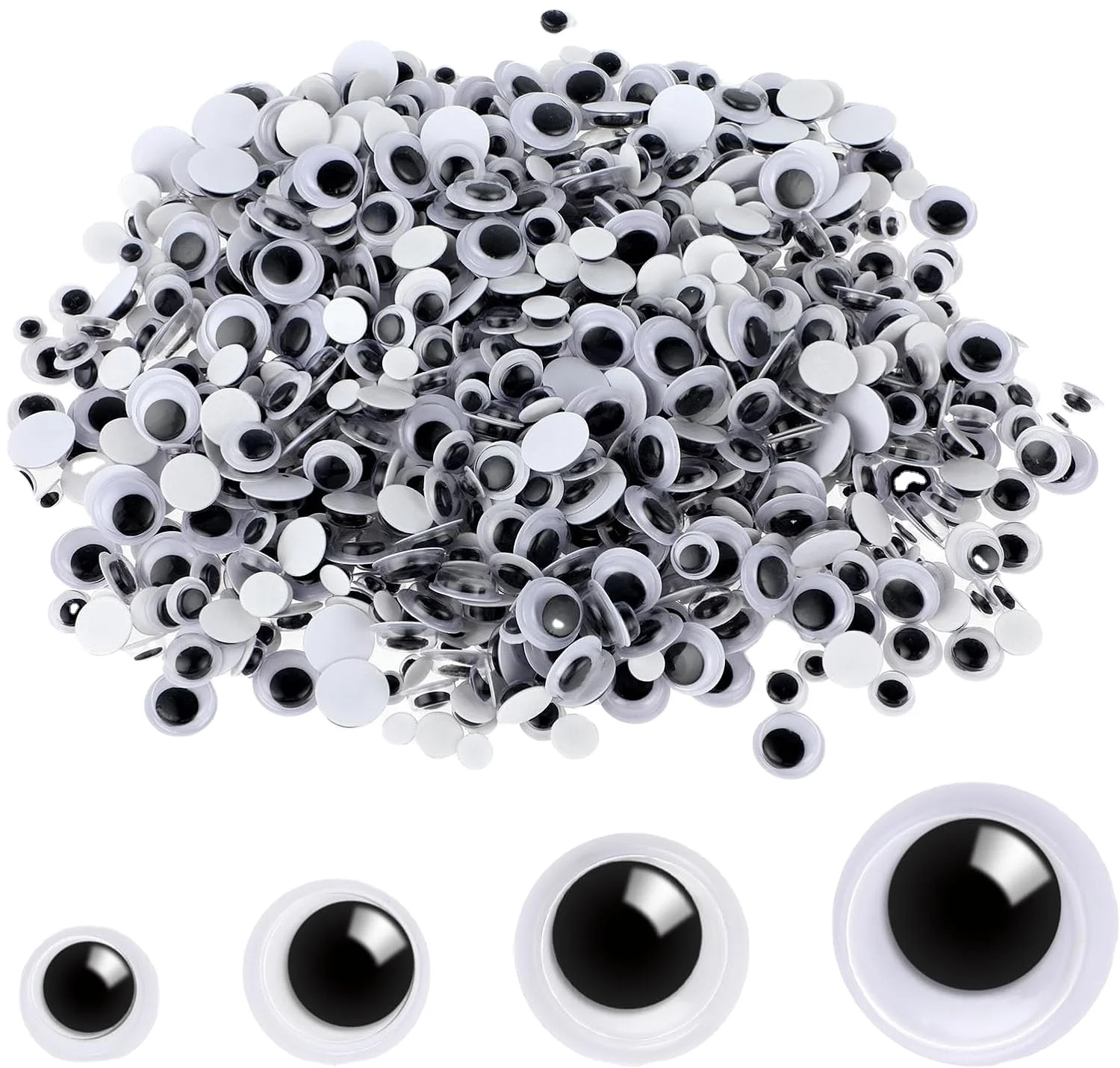 Factory Sales Black White Movable Eyeballs Self-Adhesive Kindergarten DIY Handmade Craft for Children Office & School Supplies