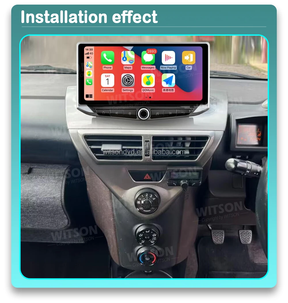 Autoradio Autosion Per Toyota IQ E Scion IQ 2008-2016, Android 15, CarPlay Wireless, GPS, QLED 9 Pollici, Bluetooth, WiFi, 4+64GB, Controllo Al Volante