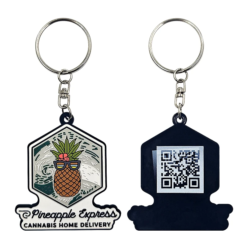 Factory Made Your Own PVC Keychain QR Code Heart Rubber Keyring Custom Keychain
