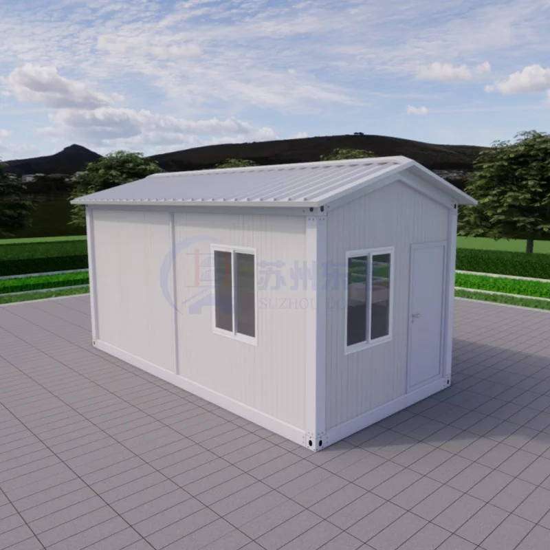 nhà nghỉ Airbnb 20ft bằng thép dạng phẳng tháo rời, mái tam giác, biệt thự tiền chế, nhà nhỏ cottage