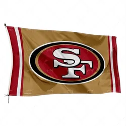 Oflying 49ers Flagge San Francisco Forever Faithful Banner 90 X 150D Polyester Flagge Für Den Außenbereich, Garage, Zimmer, Männerhöhle