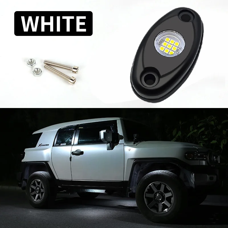 LED Car Trunk LED Rock Light 12V RGB Exterior Atmosphere Light Car Bottom Light Lamp Support Remote APP Control