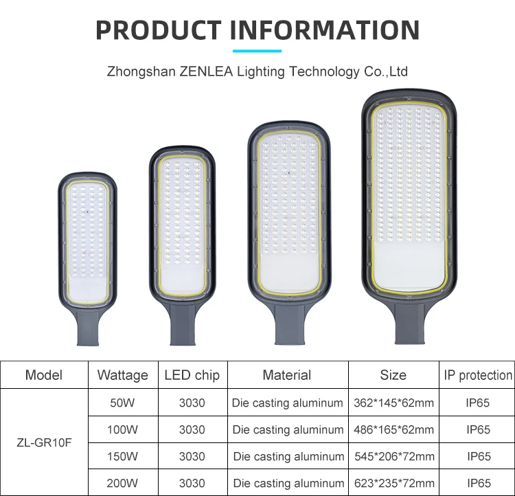 Outdoor Street Lamp Road Lighting Die Casting Aluminum IP65 50w 100w 150w 200w Smd Led Street Light