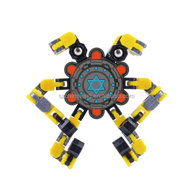 Transformable Fingertip Spinners DIY Gyro Robot Toy Chain Mechanical Gyro Spin Top Anti Stress Gift Stress Relief Toy for Kids Adults 3Pack Fingertip Spin Top Toy 