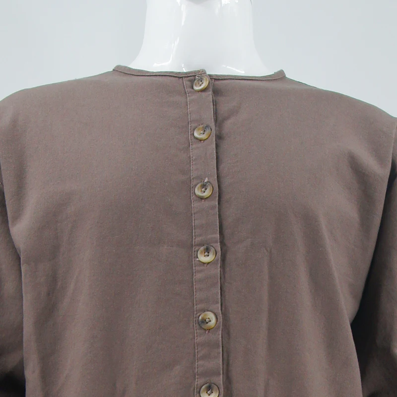 Dubai's New Men's Linen Abaya Southeast Asian Muslim Style Long Sleeve Loose Stand Collar Door Tube Robe Middle Eastern Ethnic