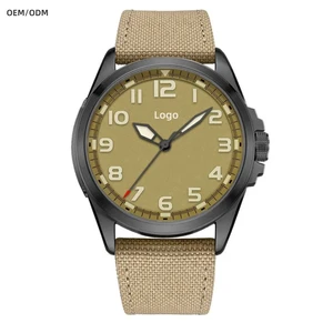OEM ODM Customized Logo 43MM Stainless Steel Luxury Luminous 10ATM Waterproof Retro Watch Men Automatic for Nylon Strap