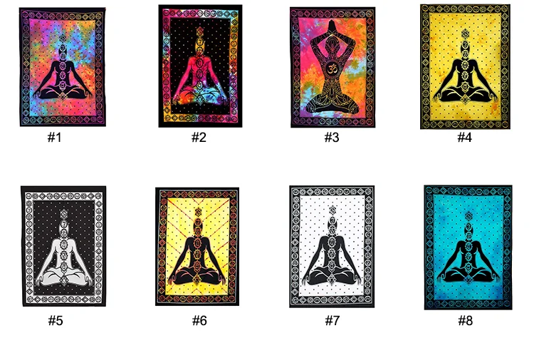 Seven Chakra Buddha Yoga Meditation Studio Room Decorations Tie Dye Hippie Ps... 