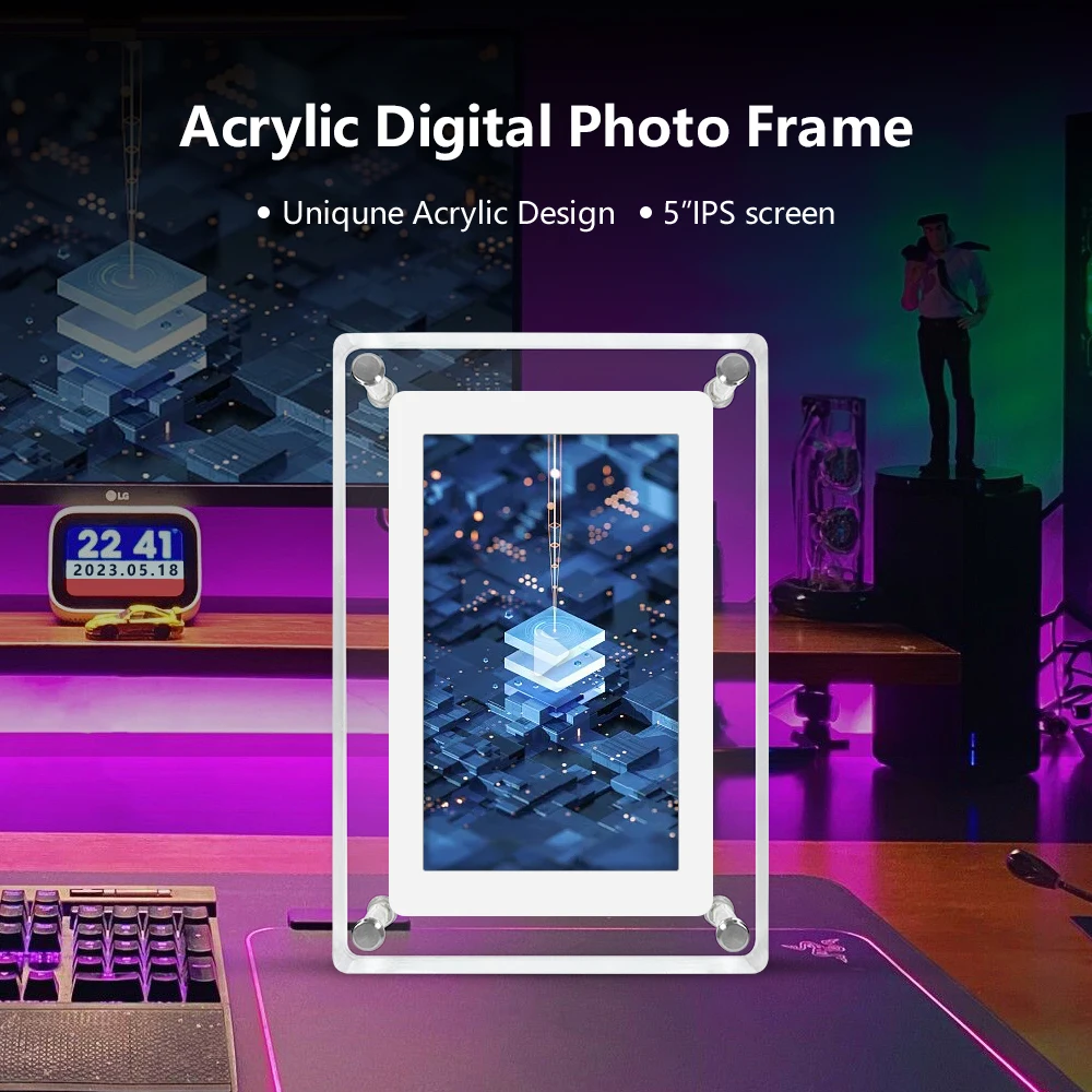 OEM 5 Inch 4GB IPS Motion Video Frame Art Screen Digital Frame Video ...
